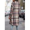 image:imagePRETTYGARDEN Womens Plaid Shacket Jacket Fall Fashion 2026 Long Sleeve Button Up Flannel Shirt Winter Clothing Woolen CoatsPink