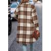 image:imagePRETTYGARDEN Womens Plaid Shacket Jacket Fall Fashion 2026 Long Sleeve Button Up Flannel Shirt Winter Clothing Woolen CoatsPlaid Brown