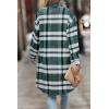 image:imagePRETTYGARDEN Womens Plaid Shacket Jacket Fall Fashion 2026 Long Sleeve Button Up Flannel Shirt Winter Clothing Woolen CoatsPlaid Dark Green