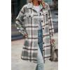 image:imagePRETTYGARDEN Womens Plaid Shacket Jacket Fall Fashion 2026 Long Sleeve Button Up Flannel Shirt Winter Clothing Woolen CoatsPlaid Grey