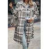 image:imagePRETTYGARDEN Womens Plaid Shacket Jacket Fall Fashion 2026 Long Sleeve Button Up Flannel Shirt Winter Clothing Woolen CoatsPlaid Grey