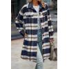 image:imagePRETTYGARDEN Womens Plaid Shacket Jacket Fall Fashion 2026 Long Sleeve Button Up Flannel Shirt Winter Clothing Woolen CoatsPlaid Navy