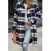 image:imagePRETTYGARDEN Womens Plaid Shacket Jacket Fall Fashion 2026 Long Sleeve Button Up Flannel Shirt Winter Clothing Woolen CoatsPlaid Navy