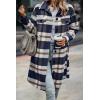 image:imagePRETTYGARDEN Womens Plaid Shacket Jacket Fall Fashion 2026 Long Sleeve Button Up Flannel Shirt Winter Clothing Woolen CoatsPlaid Navy