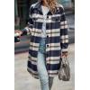 image:imagePRETTYGARDEN Womens Plaid Shacket Jacket Fall Fashion 2026 Long Sleeve Button Up Flannel Shirt Winter Clothing Woolen CoatsPlaid Navy