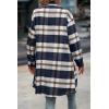 image:imagePRETTYGARDEN Womens Plaid Shacket Jacket Fall Fashion 2026 Long Sleeve Button Up Flannel Shirt Winter Clothing Woolen CoatsPlaid Navy