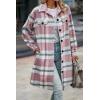 image:imagePRETTYGARDEN Womens Plaid Shacket Jacket Fall Fashion 2026 Long Sleeve Button Up Flannel Shirt Winter Clothing Woolen CoatsPlaid Pink