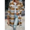 image:imagePRETTYGARDEN Womens Plaid Shacket Jacket Fall Fashion 2026 Long Sleeve Button Up Flannel Shirt Winter Clothing Woolen CoatsPlaid Yellow