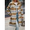 image:imagePRETTYGARDEN Womens Plaid Shacket Jacket Fall Fashion 2026 Long Sleeve Button Up Flannel Shirt Winter Clothing Woolen CoatsPlaid Yellow
