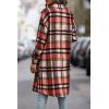 image:imagePRETTYGARDEN Womens Plaid Shacket Jacket Fall Fashion 2026 Long Sleeve Button Up Flannel Shirt Winter Clothing Woolen CoatsRed