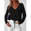 image:imagePRETTYGARDEN Womens Tie Front Cardigan 2026 Summer Boho Crochet Knit Cover Up Beach Vacation Hollow Out Lightweight TopsBlack