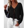 image:imagePRETTYGARDEN Womens Tie Front Cardigan 2026 Summer Boho Crochet Knit Cover Up Beach Vacation Hollow Out Lightweight TopsBlack