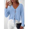 image:imagePRETTYGARDEN Womens Tie Front Cardigan 2026 Summer Boho Crochet Knit Cover Up Beach Vacation Hollow Out Lightweight TopsLight Blue