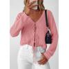 image:imagePRETTYGARDEN Womens Tie Front Cardigan 2026 Summer Boho Crochet Knit Cover Up Beach Vacation Hollow Out Lightweight TopsPink