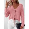 image:imagePRETTYGARDEN Womens Tie Front Cardigan 2026 Summer Boho Crochet Knit Cover Up Beach Vacation Hollow Out Lightweight TopsPink