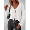 image:imagePRETTYGARDEN Womens Tie Front Cardigan 2026 Summer Boho Crochet Knit Cover Up Beach Vacation Hollow Out Lightweight TopsWhite