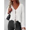 image:imagePRETTYGARDEN Womens Tie Front Cardigan 2026 Summer Boho Crochet Knit Cover Up Beach Vacation Hollow Out Lightweight TopsWhite