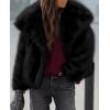 image:imagePRETTYGARDEN Womens Winter Coats 2026 Trendy Long Sleeve Furry Faux Fur Jackets Button Lapel Warm Fall Outwear with PocketsBlack