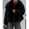 image:imagePRETTYGARDEN Womens Winter Coats 2026 Trendy Long Sleeve Furry Faux Fur Jackets Button Lapel Warm Fall Outwear with PocketsBlack