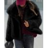 image:imagePRETTYGARDEN Womens Winter Coats 2026 Trendy Long Sleeve Furry Faux Fur Jackets Button Lapel Warm Fall Outwear with PocketsBlack