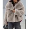 image:imagePRETTYGARDEN Womens Winter Coats 2026 Trendy Long Sleeve Furry Faux Fur Jackets Button Lapel Warm Fall Outwear with PocketsBlack Apricot