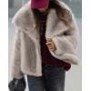 image:imagePRETTYGARDEN Womens Winter Coats 2026 Trendy Long Sleeve Furry Faux Fur Jackets Button Lapel Warm Fall Outwear with PocketsBlack Apricot