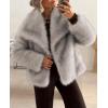 image:imagePRETTYGARDEN Womens Winter Coats 2026 Trendy Long Sleeve Furry Faux Fur Jackets Button Lapel Warm Fall Outwear with PocketsBlack Apricot