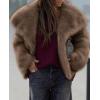 image:imagePRETTYGARDEN Womens Winter Coats 2026 Trendy Long Sleeve Furry Faux Fur Jackets Button Lapel Warm Fall Outwear with PocketsBlack Khaki