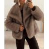 image:imagePRETTYGARDEN Womens Winter Coats 2026 Trendy Long Sleeve Furry Faux Fur Jackets Button Lapel Warm Fall Outwear with PocketsBlack Khaki