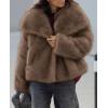 image:imagePRETTYGARDEN Womens Winter Coats 2026 Trendy Long Sleeve Furry Faux Fur Jackets Button Lapel Warm Fall Outwear with PocketsBlack Khaki