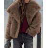 image:imagePRETTYGARDEN Womens Winter Coats 2026 Trendy Long Sleeve Furry Faux Fur Jackets Button Lapel Warm Fall Outwear with PocketsBlack Khaki