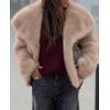 image:imagePRETTYGARDEN Womens Winter Coats 2026 Trendy Long Sleeve Furry Faux Fur Jackets Button Lapel Warm Fall Outwear with PocketsKhaki