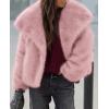 image:imagePRETTYGARDEN Womens Winter Coats 2026 Trendy Long Sleeve Furry Faux Fur Jackets Button Lapel Warm Fall Outwear with PocketsPink