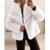 image:imagePRETTYGARDEN Womens Winter Coats 2026 Trendy Long Sleeve Furry Faux Fur Jackets Button Lapel Warm Fall Outwear with PocketsWhite