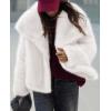 image:imagePRETTYGARDEN Womens Winter Coats 2026 Trendy Long Sleeve Furry Faux Fur Jackets Button Lapel Warm Fall Outwear with PocketsWhite