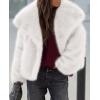 image:imagePRETTYGARDEN Womens Winter Coats 2026 Trendy Long Sleeve Furry Faux Fur Jackets Button Lapel Warm Fall Outwear with PocketsWhite
