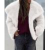 image:imagePRETTYGARDEN Womens Winter Coats 2026 Trendy Long Sleeve Furry Faux Fur Jackets Button Lapel Warm Fall Outwear with PocketsWhite
