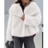 image:imagePRETTYGARDEN Womens Winter Coats 2026 Trendy Long Sleeve Furry Faux Fur Jackets Button Lapel Warm Fall Outwear with PocketsWhite