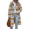 image:imagePRETTYGARDEN Womens Plaid Shacket Jacket Fall Fashion 2026 Long Sleeve Button Up Flannel Shirt Winter Clothing Woolen CoatsPlaid Yellow