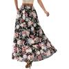 image:imagePRETTYGARDEN 2026 Summer Maxi Long Skirts for Women Trendy Boho Floral High Waisted Slit Flowy Travel Beach Vacation ClothesBlack Big Floral