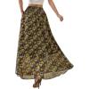 image:imagePRETTYGARDEN 2026 Summer Maxi Long Skirts for Women Trendy Boho Floral High Waisted Slit Flowy Travel Beach Vacation ClothesFloral Brown Light Green