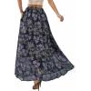 image:imagePRETTYGARDEN 2026 Summer Maxi Long Skirts for Women Trendy Boho Floral High Waisted Slit Flowy Travel Beach Vacation ClothesFloral Dark Blue Purple
