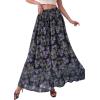 image:imagePRETTYGARDEN 2026 Summer Maxi Long Skirts for Women Trendy Boho Floral High Waisted Slit Flowy Travel Beach Vacation ClothesFloral Dark Blue Purple