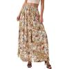image:imagePRETTYGARDEN 2026 Summer Maxi Long Skirts for Women Trendy Boho Floral High Waisted Slit Flowy Travel Beach Vacation ClothesFloral Multicolored