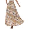 image:imagePRETTYGARDEN 2026 Summer Maxi Long Skirts for Women Trendy Boho Floral High Waisted Slit Flowy Travel Beach Vacation ClothesFloral Multicolored