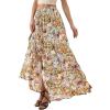 image:imagePRETTYGARDEN 2026 Summer Maxi Long Skirts for Women Trendy Boho Floral High Waisted Slit Flowy Travel Beach Vacation ClothesFloral Multicolored