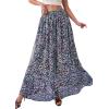 image:imagePRETTYGARDEN 2026 Summer Maxi Long Skirts for Women Trendy Boho Floral High Waisted Slit Flowy Travel Beach Vacation ClothesFloral Navy Multicolored