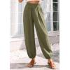 image:imagePRETTYGARDEN Womens 2026 Summer Casual Pants High Waisted Loose Wide Leg Palazzo Pockets Lounge Beach Travel Trousers OutfitsArmy Green