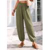 image:imagePRETTYGARDEN Womens 2026 Summer Casual Pants High Waisted Loose Wide Leg Palazzo Pockets Lounge Beach Travel Trousers OutfitsArmy Green