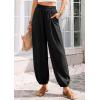 image:imagePRETTYGARDEN Womens 2026 Summer Casual Pants High Waisted Loose Wide Leg Palazzo Pockets Lounge Beach Travel Trousers OutfitsBlack